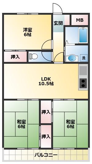 アメニティ・イー(3LDK/4階)の間取り写真