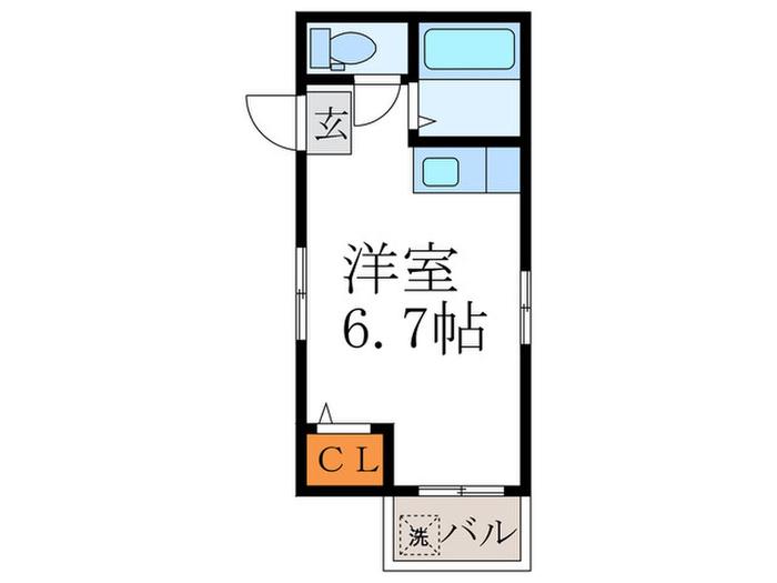 ソレイユ京都(ワンルーム/2階)の間取り写真