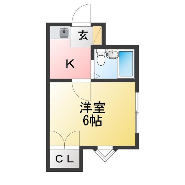 オレンジコーポ(1K/1階)の間取り写真