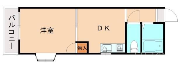レオパレス本城東四番館(1DK/2階)の間取り写真