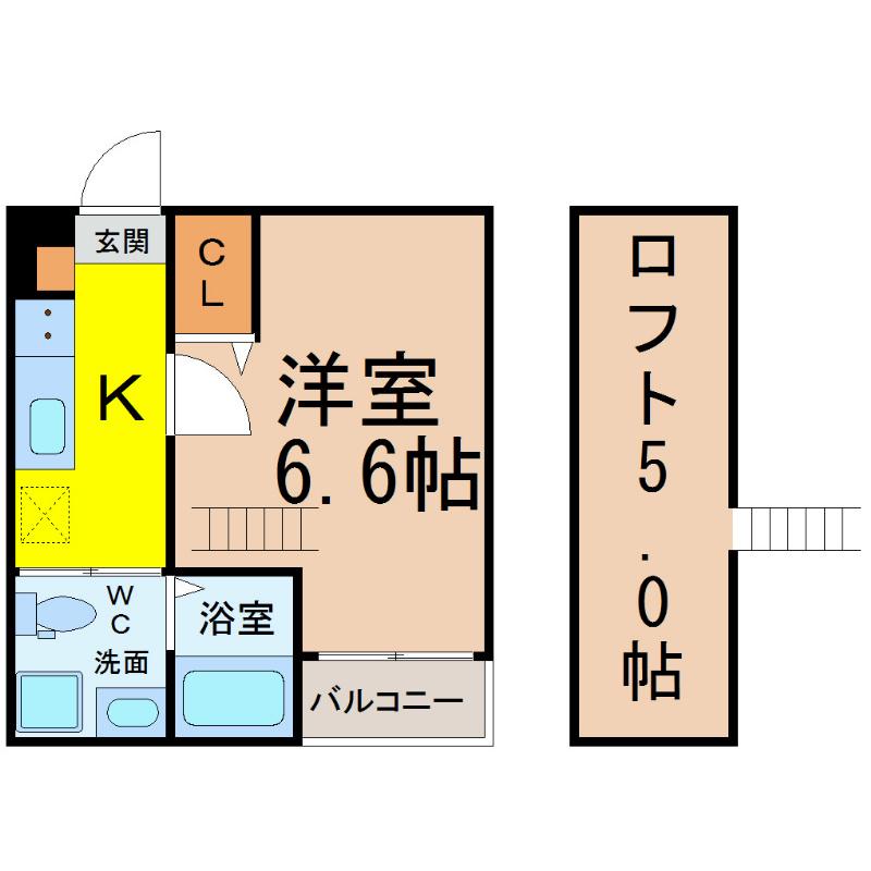 サンシャイン ミュー(1SK/1階)の間取り写真