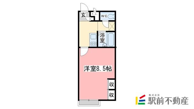 レオパレス新川(1K/1階)の間取り写真
