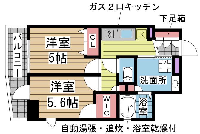 エステムコート神戸元町IIリザーブ(2K/5階)の間取り写真