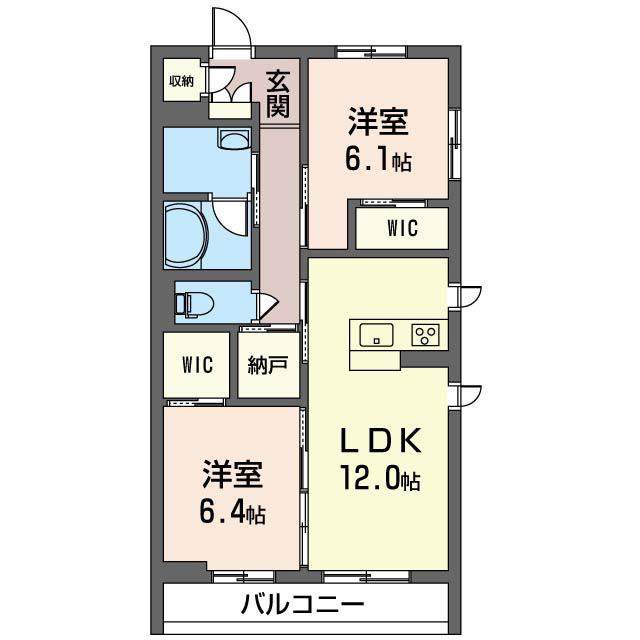 シャーメゾンオーク(2LDK/3階)の間取り写真