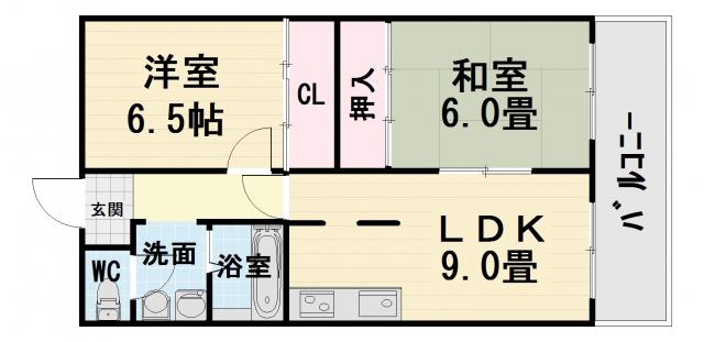 宮崎第三マンション(2LDK/3階)の間取り写真