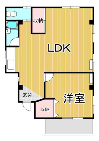 はたマンション(1LDK/4階)の間取り写真