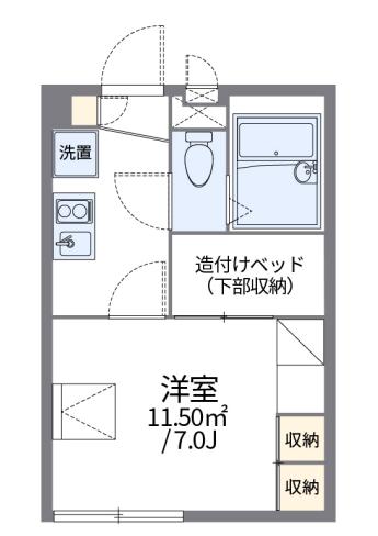 アミティエ(1K/1階)の間取り写真