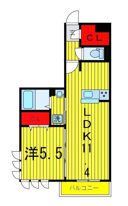 ボヌールメゾン(1LDK/1階)の間取り写真