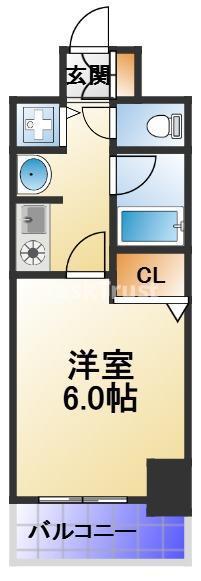 シャンティ千歳(1K/4階)の間取り写真