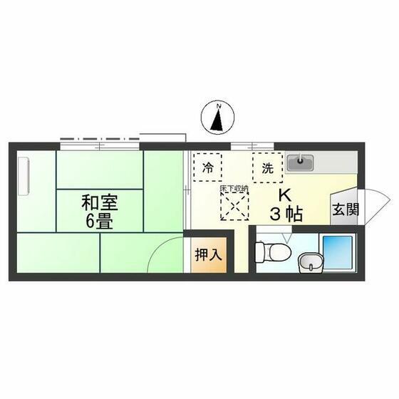 クラウンハイツ(1K/1階)の間取り写真