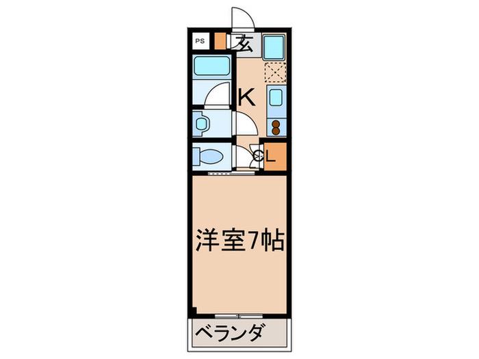 エステル(1K/1階)の間取り写真