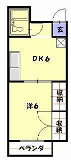 ファミール宮崎(1DK/3階)の間取り写真