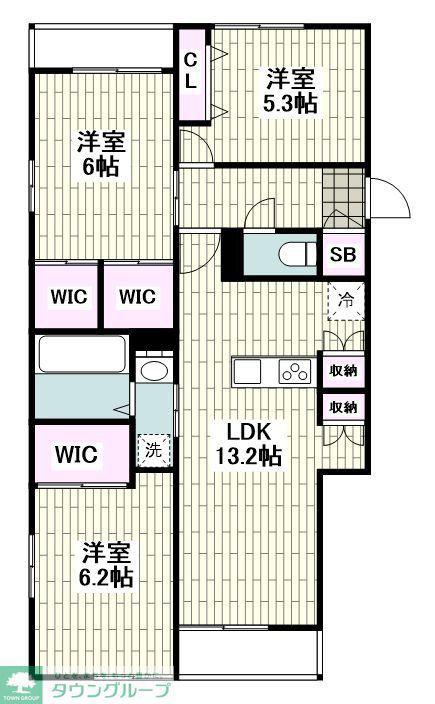 PARK VILLA M(3LDK/2階)の間取り写真
