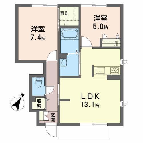 シャーメゾントミーA(2LDK/1階)の間取り写真