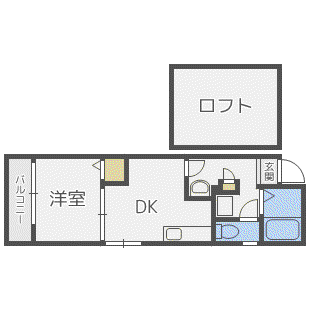 リバティー・JK 225(1DK/2階)の間取り写真