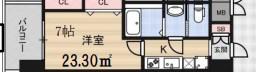 LUXE新大阪イーストII(1K/14階)の間取り写真