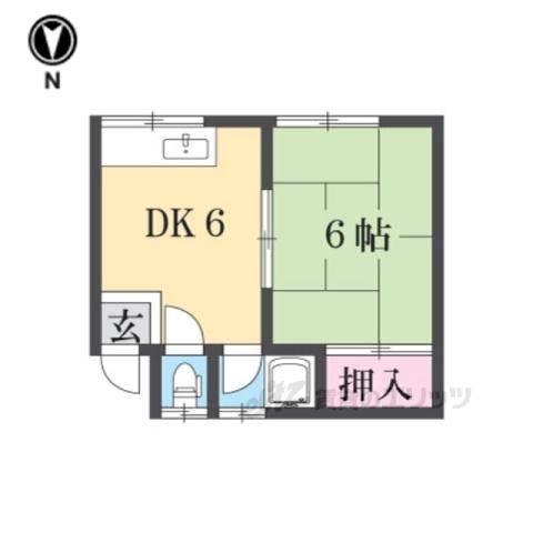 藤川荘(1DK/1階)の間取り写真