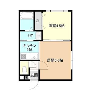 ヴィラ琴似・幸(1LDK/2階)の間取り写真