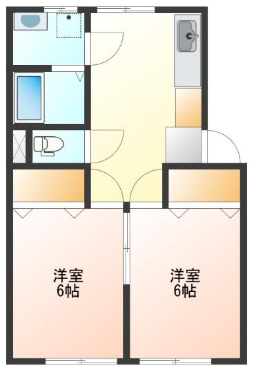 谷地センスPART1(2DK/1階)の間取り写真