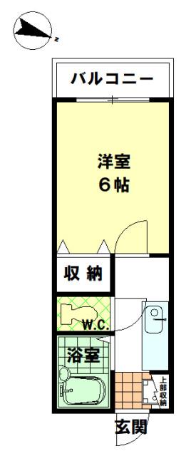 メゾンカーラウス(1K/2階)の間取り写真
