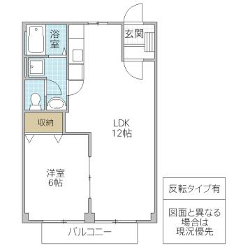 パークシティ坂入(1LDK/2階)の間取り写真