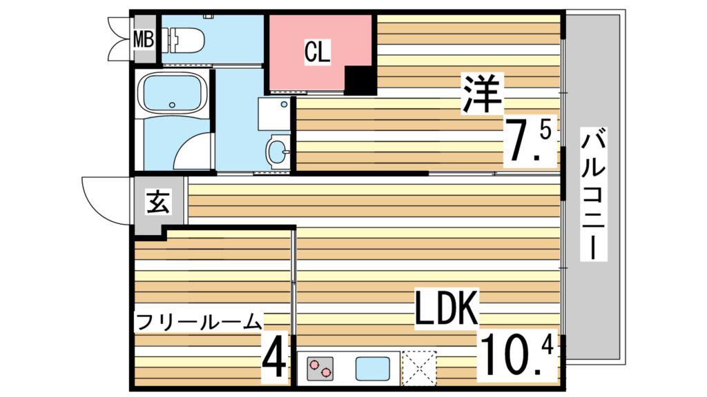 プリオーレリベルタ(2LDK/3階)の間取り写真
