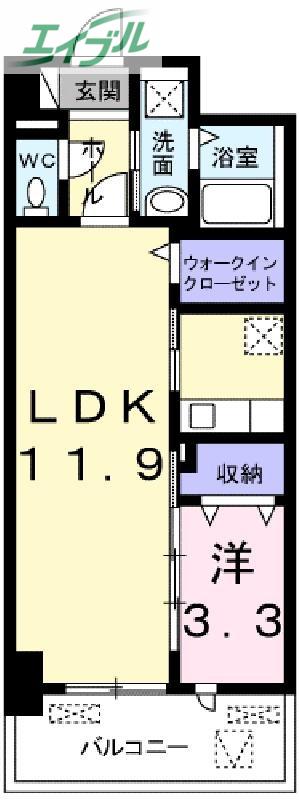 オンフォレスト芳泉(1LDK/5階)の間取り写真