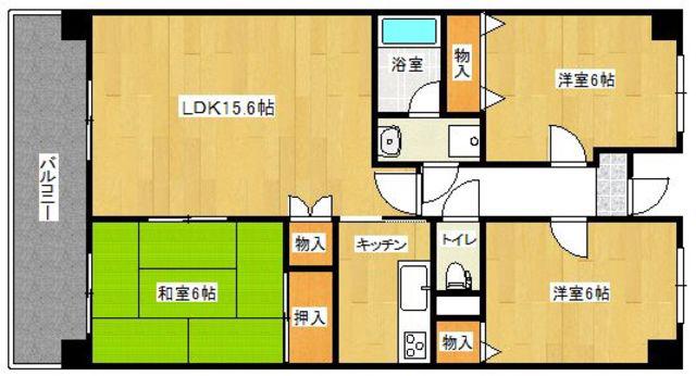 サンヒルズ今宿(3LDK/4階)の間取り写真