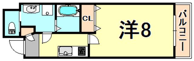 G-プロスペリテ塚口(1K/1階)の間取り写真