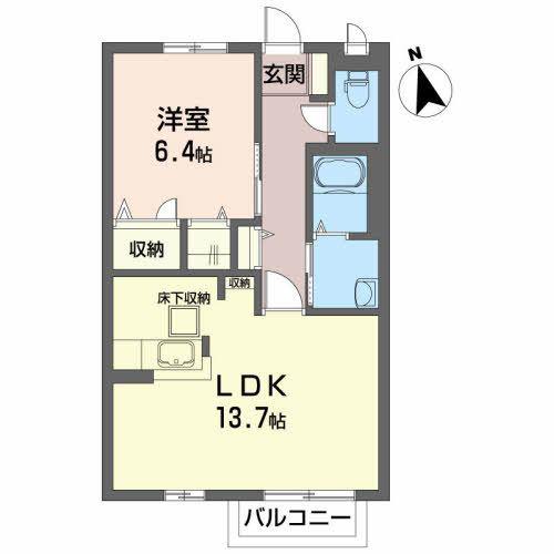 プレジール参番館(1LDK/1階)の間取り写真