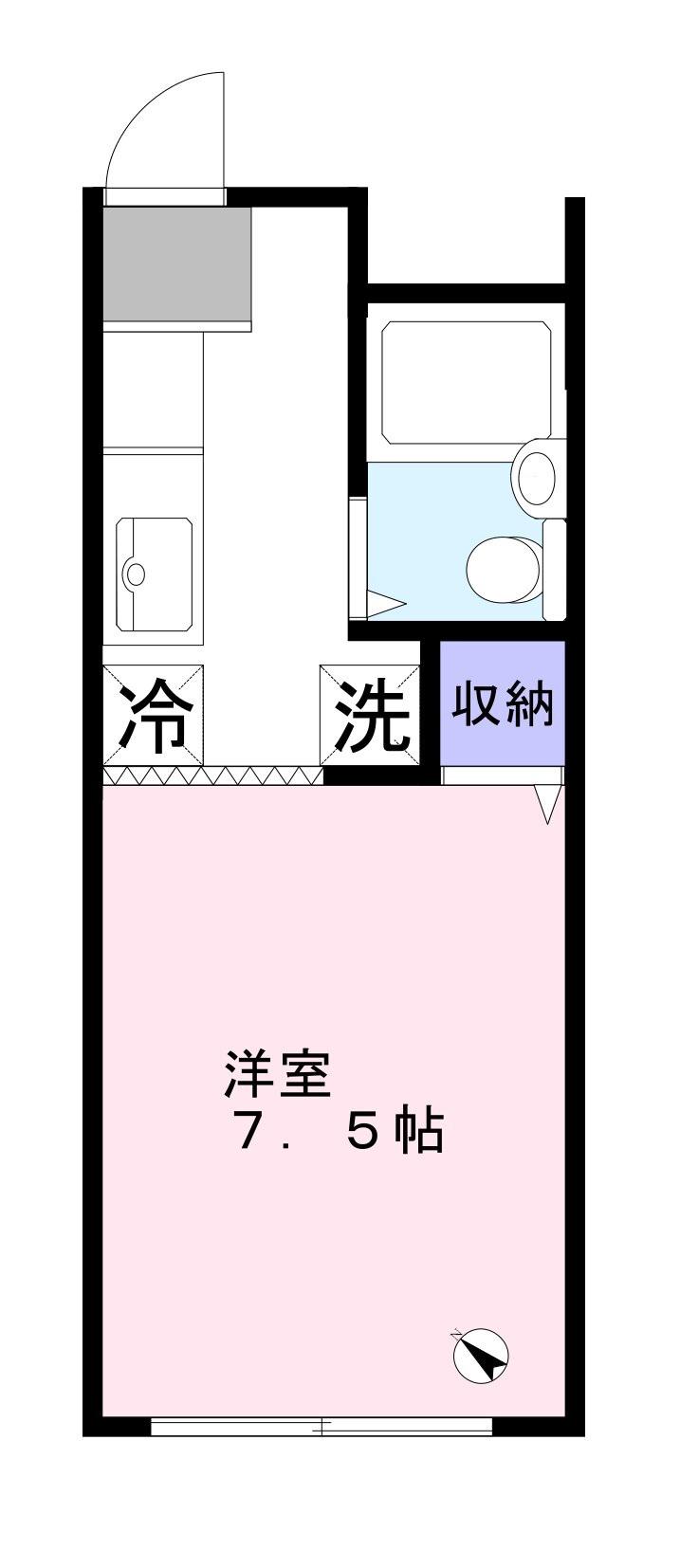 はなハイツ 21(1K/1階)の間取り写真
