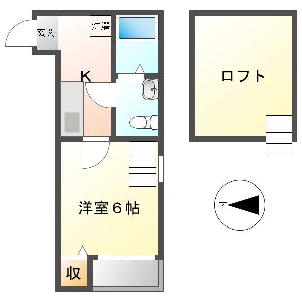 ベルメゾン尾頭橋(1K/2階)の間取り写真