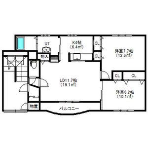 ファシール白石(2LDK/3階)の間取り写真