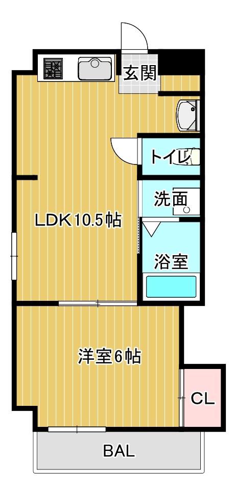 Mハイツ(1LDK/2階)の間取り写真