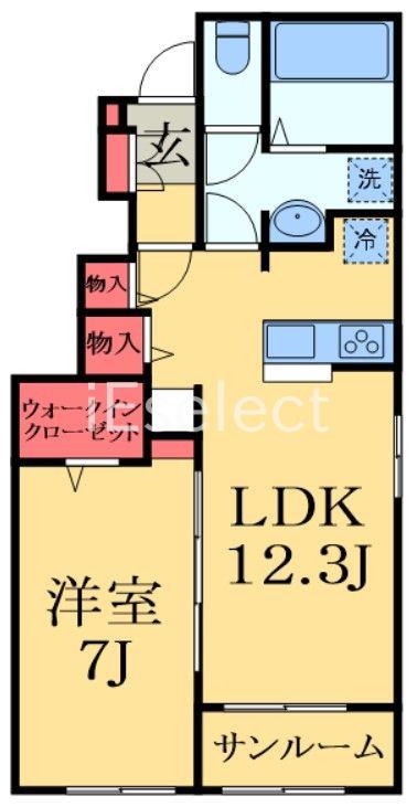 グレースコートVIII(1LDK/1階)の間取り写真