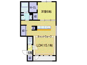 ネコフィーノ本郷通(1LDK/1階)の間取り写真