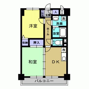 フェリーチェ V(2DK/3階)の間取り写真