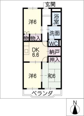 キャピタルS(3DK/4階)の間取り写真