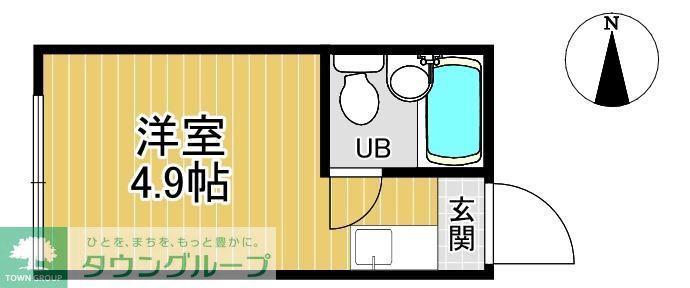 下北沢第2コーポ(ワンルーム/1階)の間取り写真