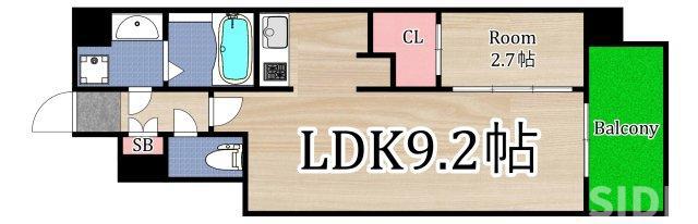 ミラージュパレス都島本通(1LDK/8階)の間取り写真