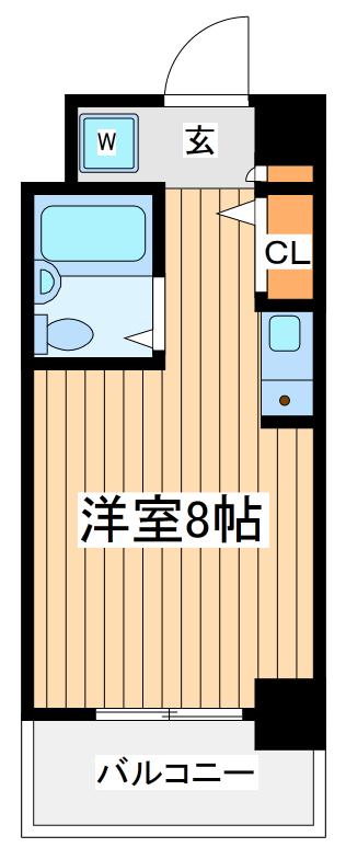 アールケービー24(ワンルーム/1階)の間取り写真