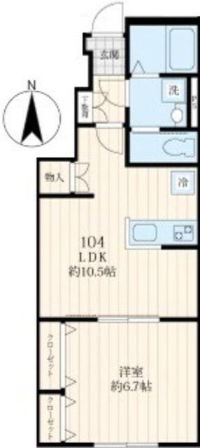 クレハ南大泉(1LDK/1階)の間取り写真