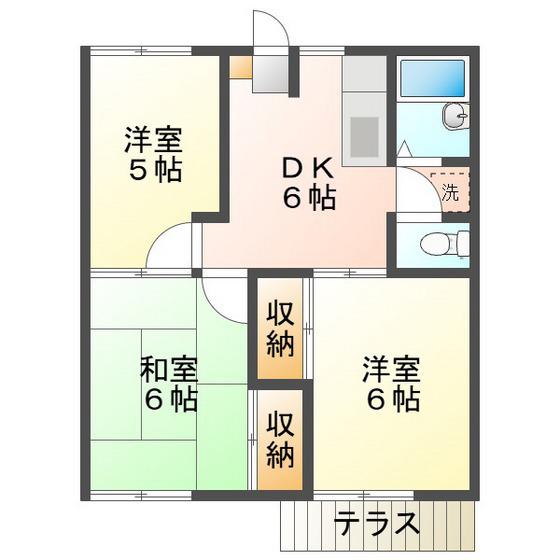 ファミーユオオタニ(3DK/1階)の間取り写真