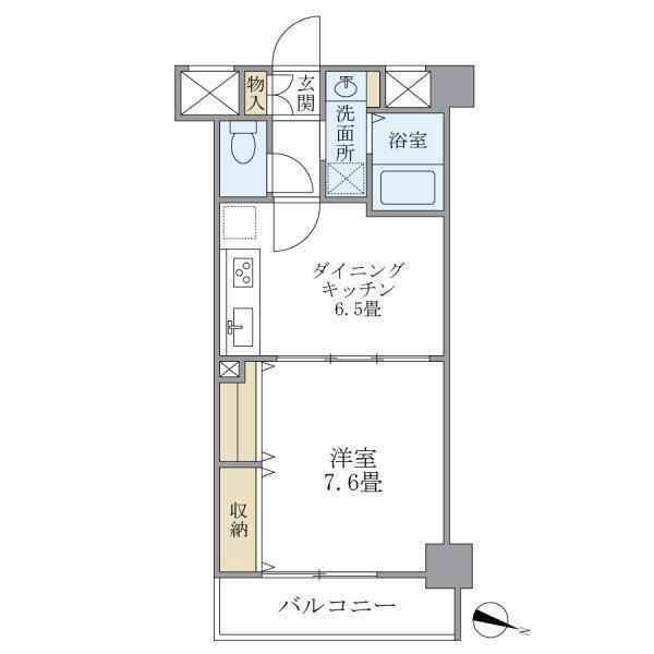 スターハイム(1DK/2階)の間取り写真