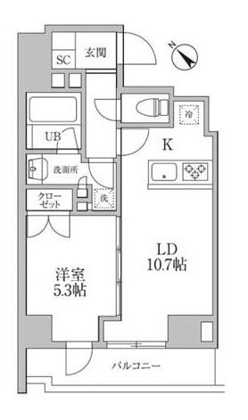 レジディア文京本郷III(1LDK/10階)の間取り写真