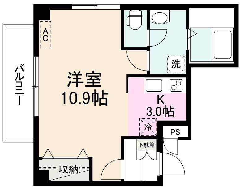 T・K TOWER(1K/3階)の間取り写真