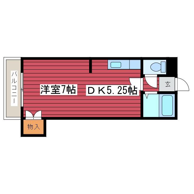 エンドレス三井西岡(1DK/1階)の間取り写真