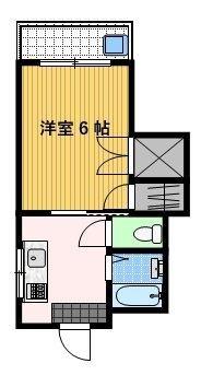 キャッスル東山手(1K/2階)の間取り写真