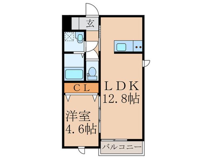 ELEFTHERIA(1LDK/2階)の間取り写真