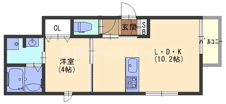 門真市五月田町PJ(1LDK/3階)の間取り写真
